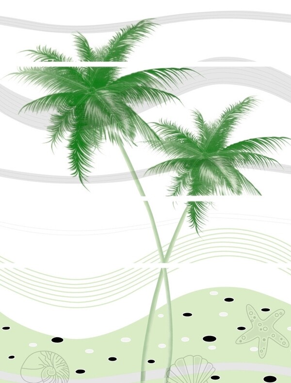 椰子树花片通道分层图片