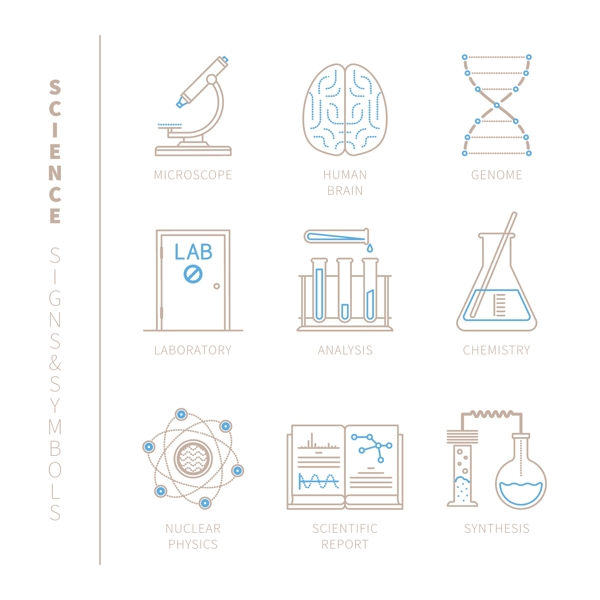 简约线性图标设计矢量素材