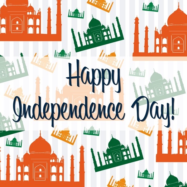 独立日快乐印度卡矢量格式