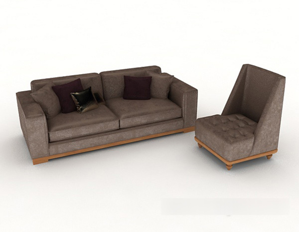 皮质常用组合沙发3d模型下载