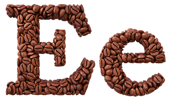 咖啡豆组成的字母E图片