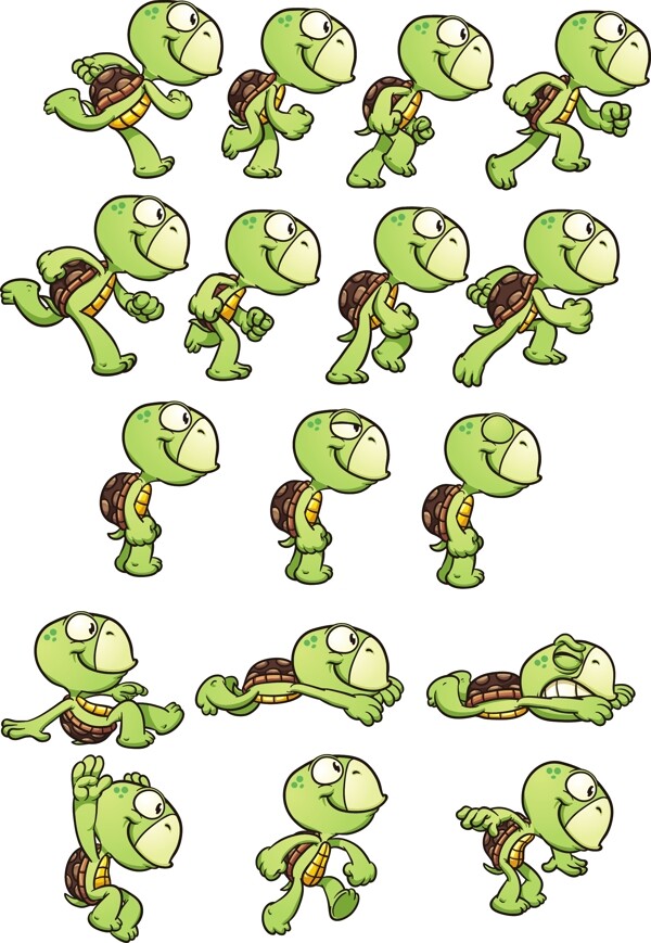 一只卡通插画乌龟