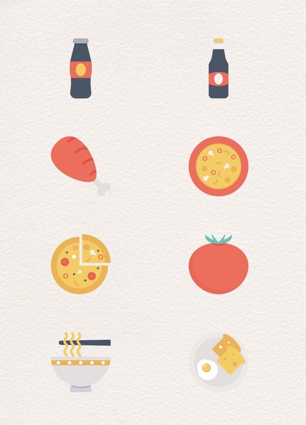 卡通美食食物图标素材设计
