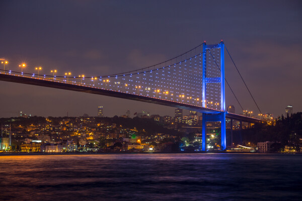 夜幕下的跨江大桥