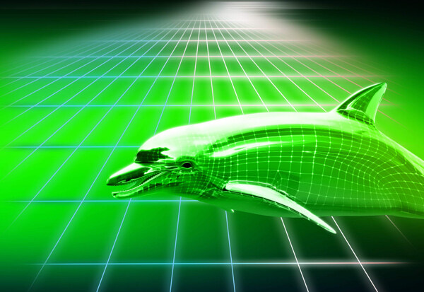 绿色三维海豚