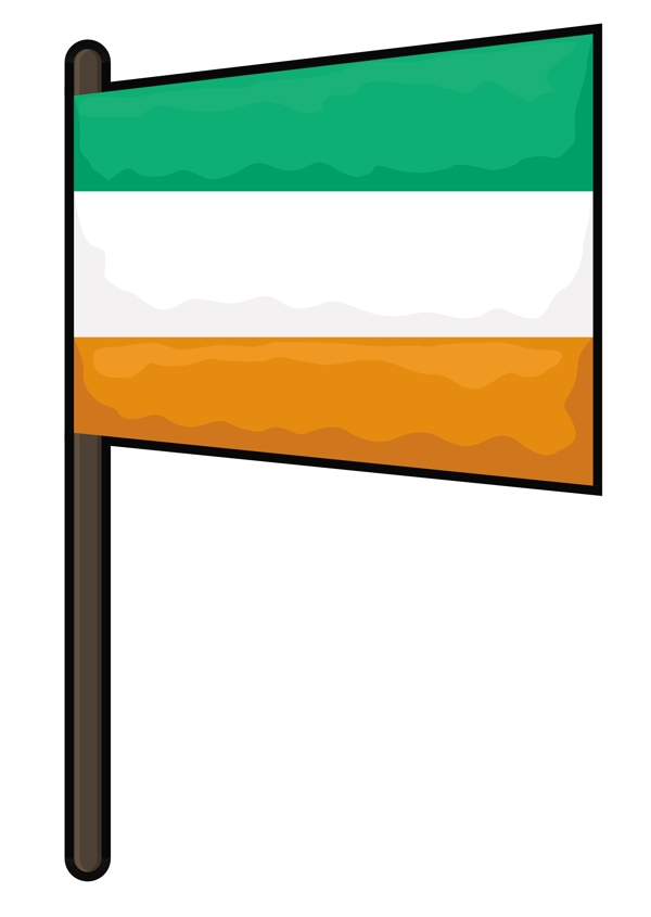 爱尔兰国旗矢量插画