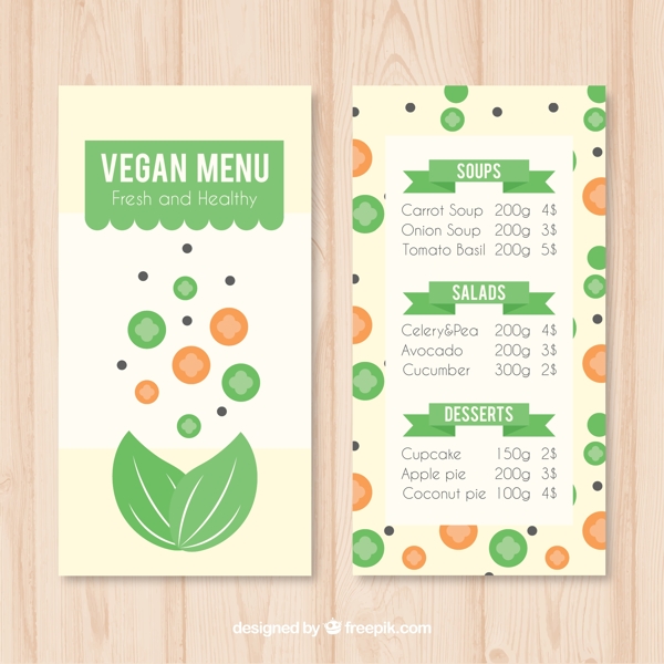 健康素食菜单模板