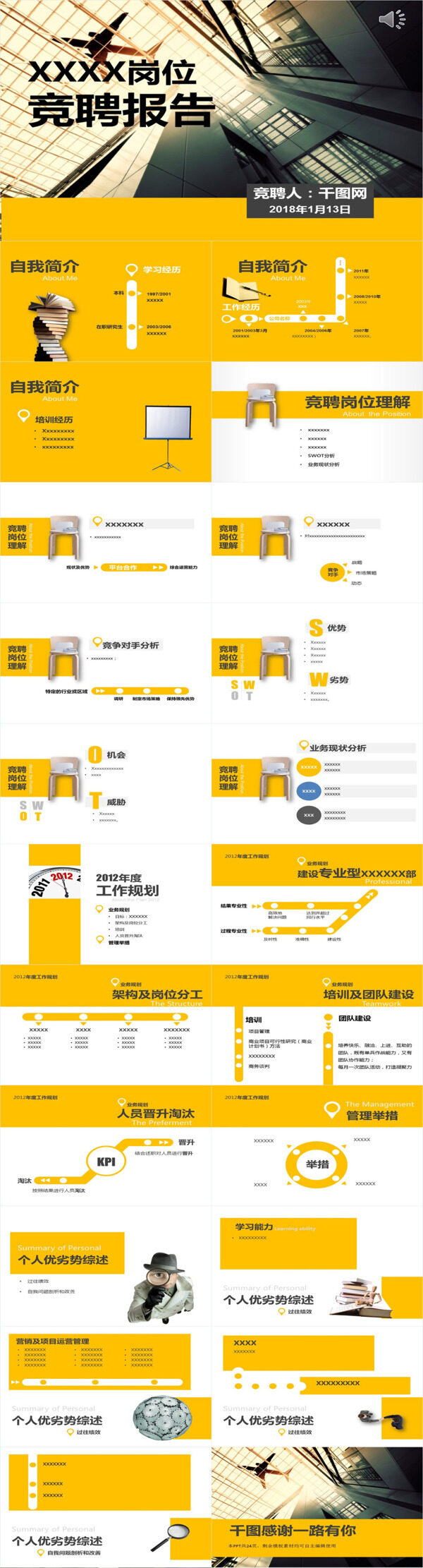 简约大气岗位竞聘报告商务ppt