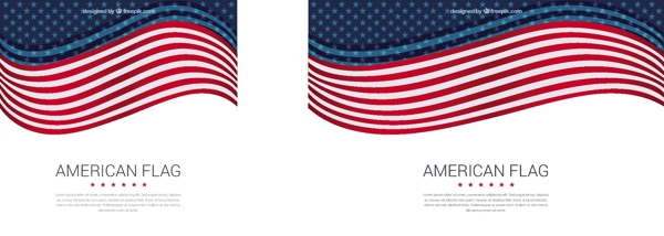 波浪纹美国国旗装饰背景