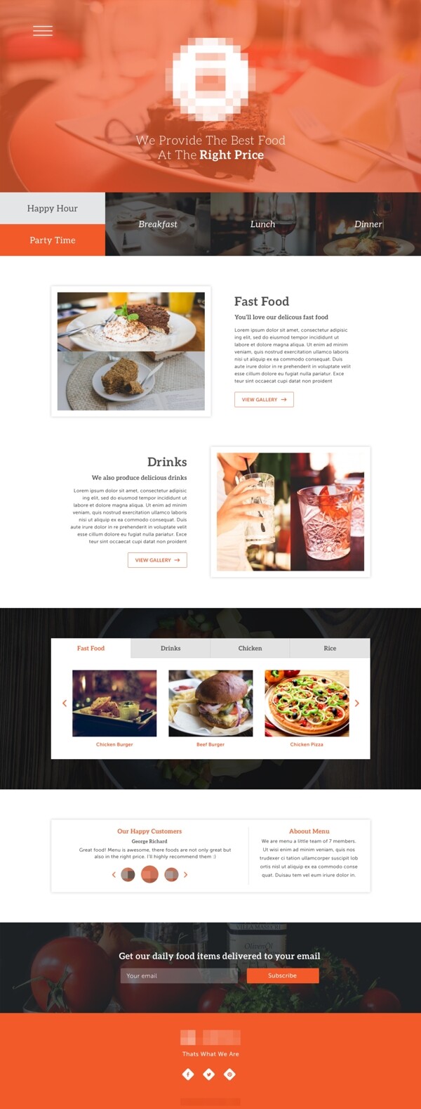 网页食品美食网站模板设计