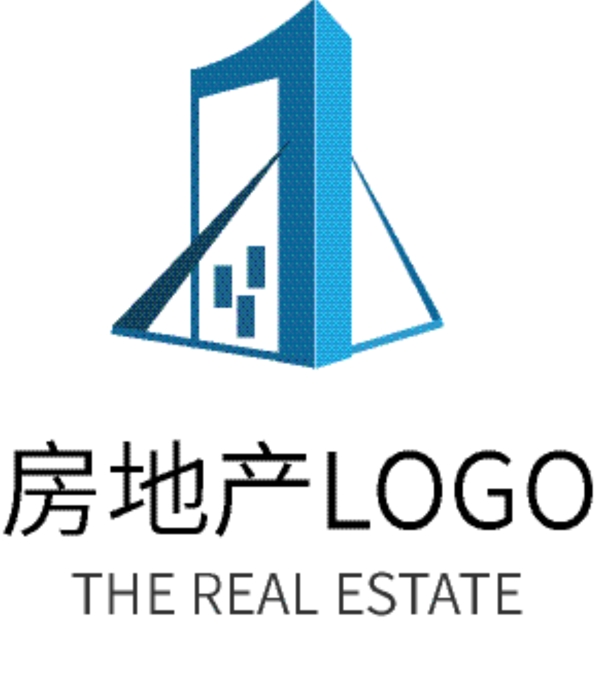 蓝色现代房地产商务企业logo