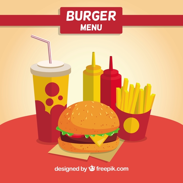 平面设计中的汉堡背景