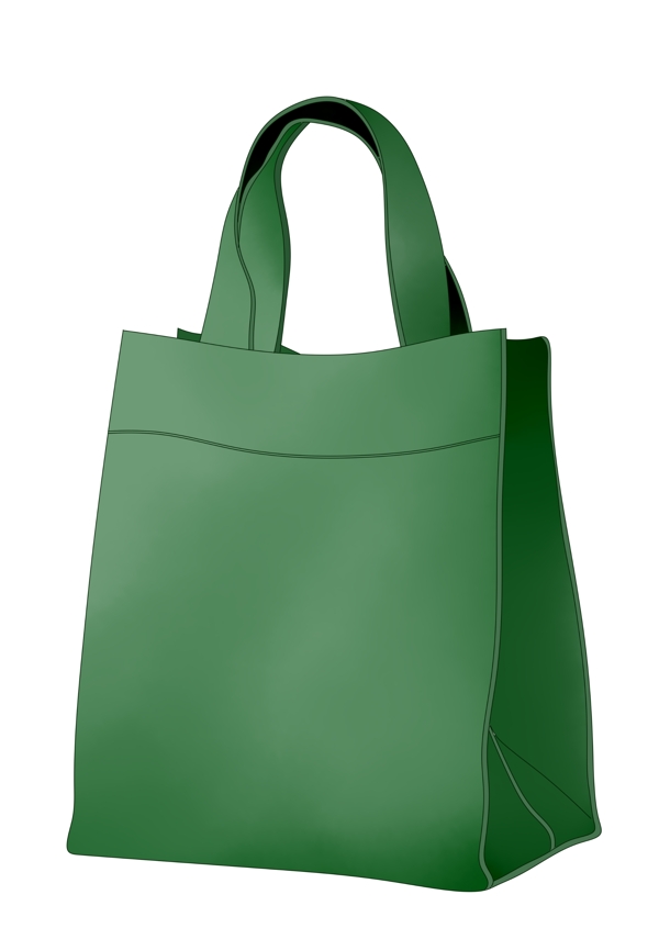 绿色环保手提袋插画