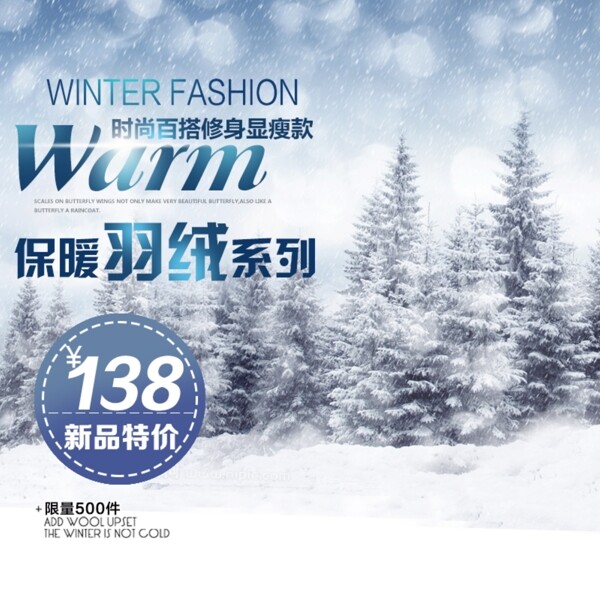 冬季女装韩版修身羽绒服产品主图