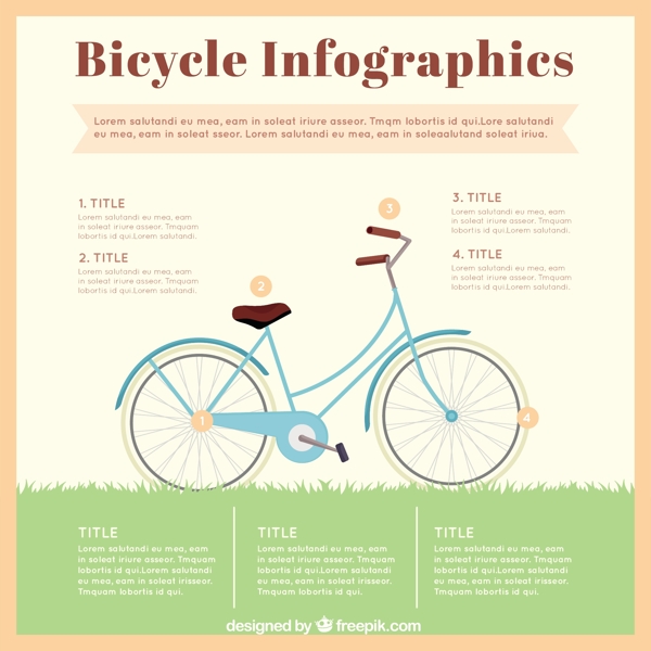 一方面与自行车和草画旧货信息图表