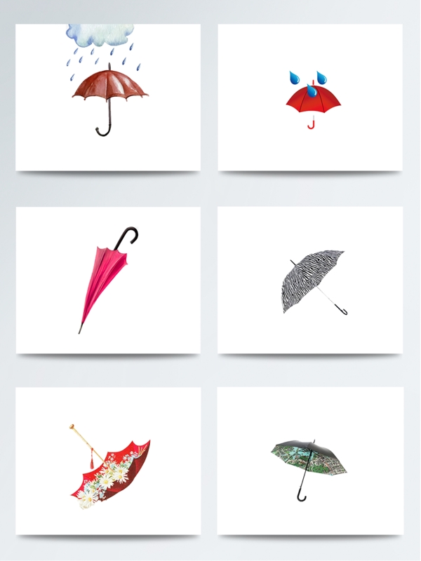 清新唯美彩色雨伞