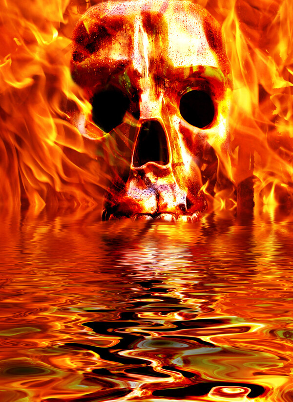 燃烧的骷髅图片