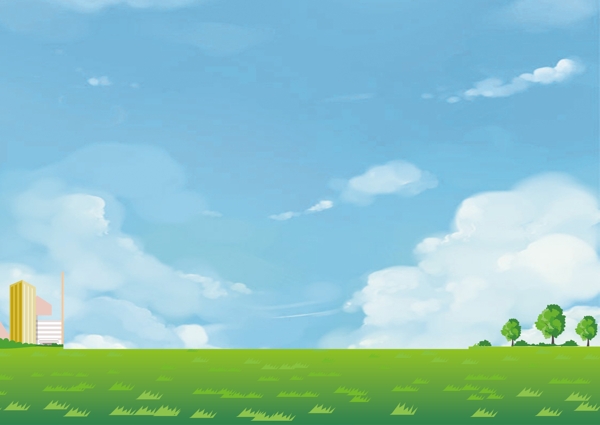 蓝天下的草地背景设计