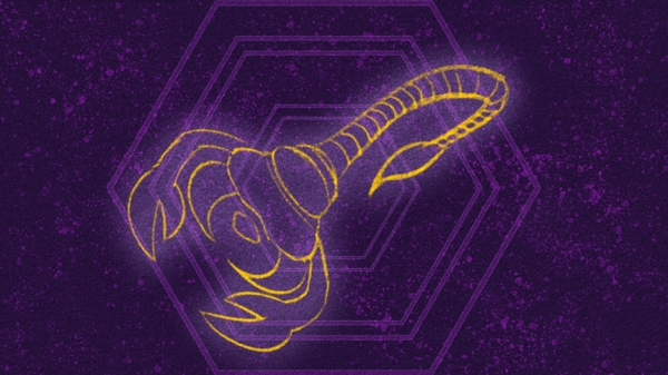 紫色神秘天蝎座星座背景