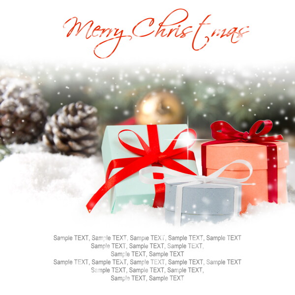 梦幻圣诞节礼物盒背景图片