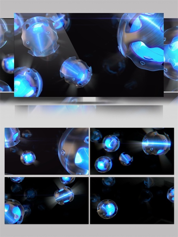 蓝色光环气泡高清视频素材