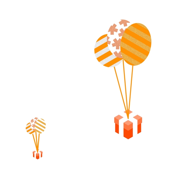 彩色气球喝礼物插画设计