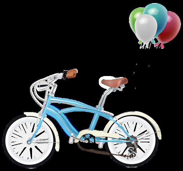 儿童自行车卡通透明素材