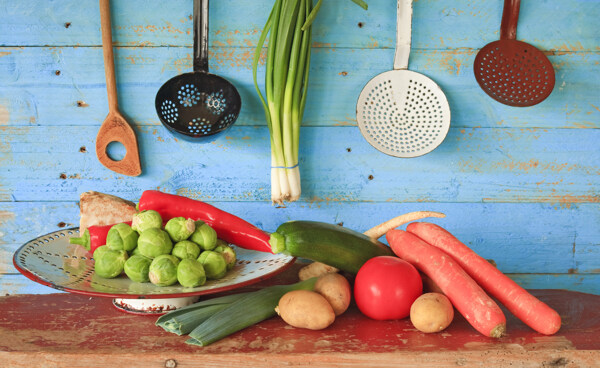 蔬菜和厨房用品图片