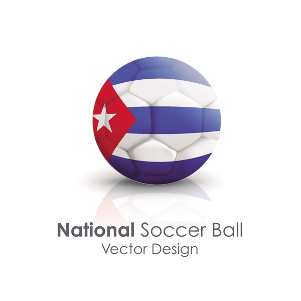 古巴国旗足球贴图矢量素材