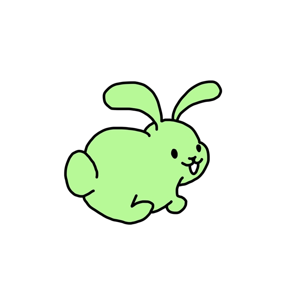 绿色复活节兔子插图