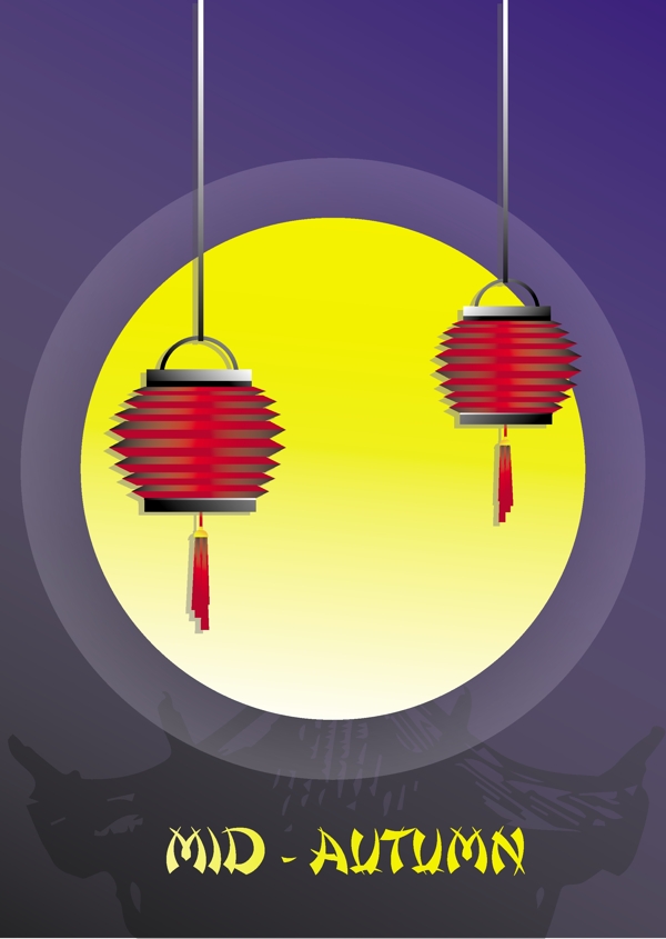 中秋节的圆月亮