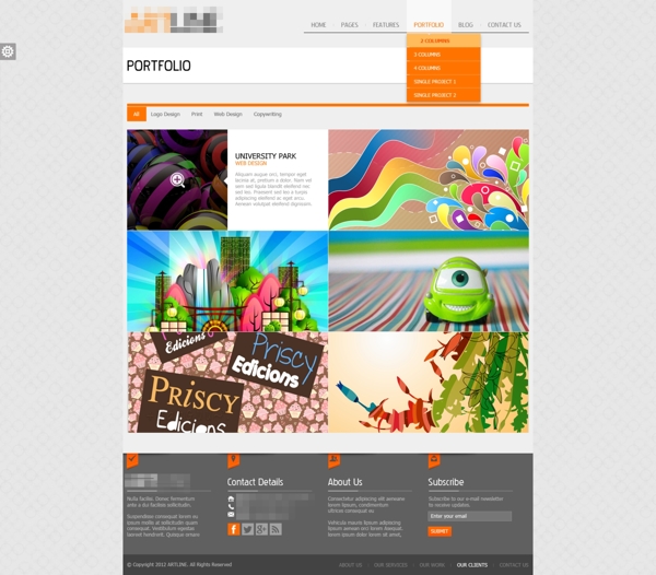 创意抽象科技商务印刷网站之用户案例中心