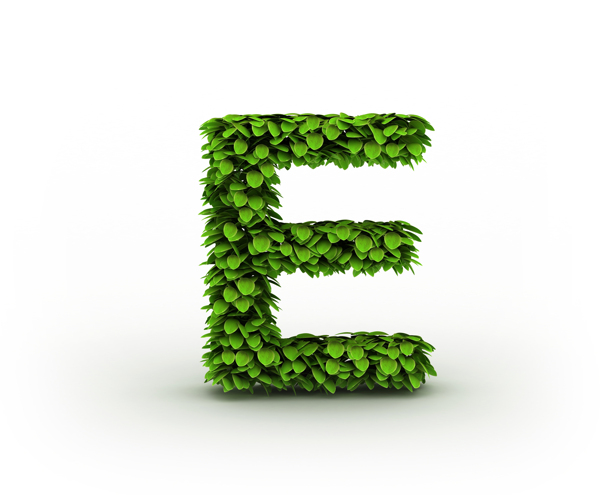绿叶立体字母E图片
