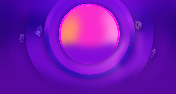紫色圈圈粉色圆球banner背景素材
