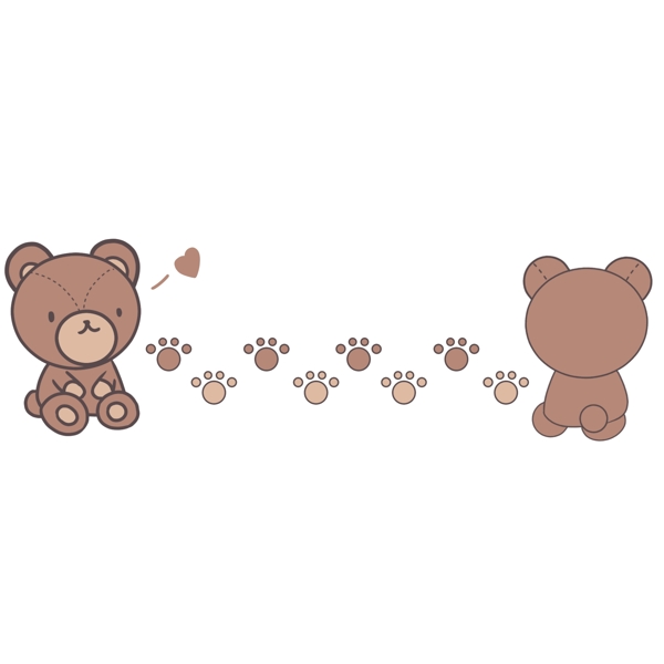 小熊玩偶分割成插画
