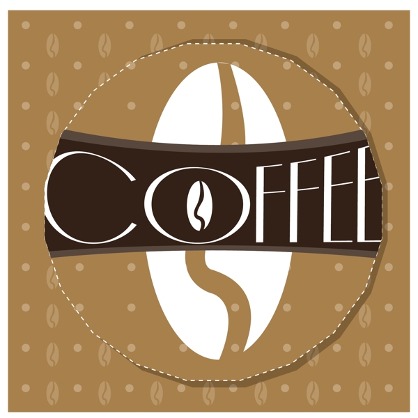咖啡豆精致咖啡图标设计矢量素材图片