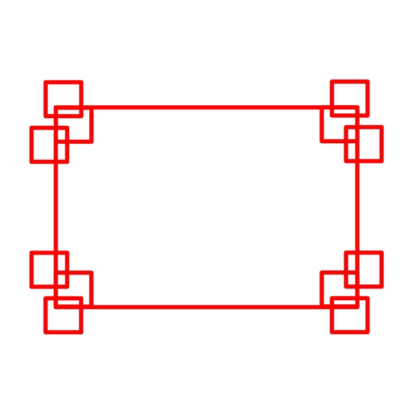 可商用中国风简单大气红色方形边框元素