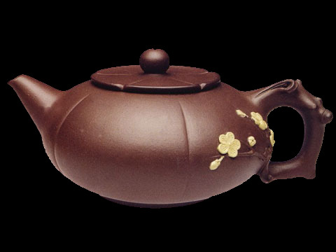 文艺褐色茶壶产品实物