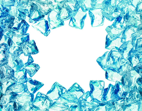 蓝色冰块边框图片