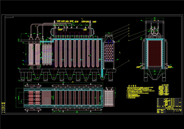 12吨余热锅炉总图CAD机械图纸