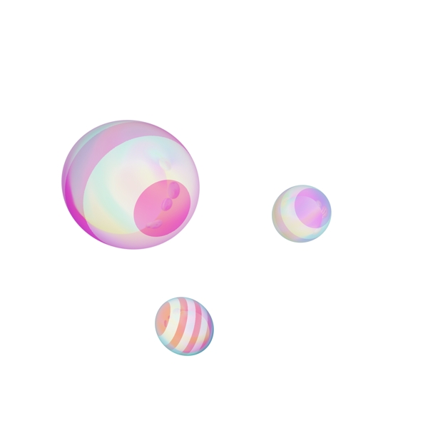 水粉色少女风C4D悬浮彩球电商装饰