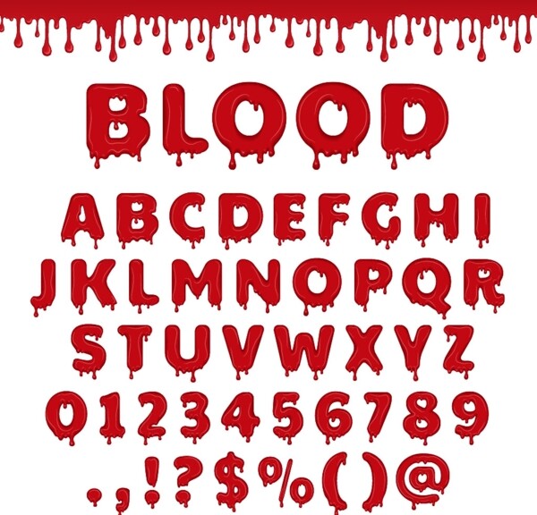 红色油漆字母数字符号喷绘效果