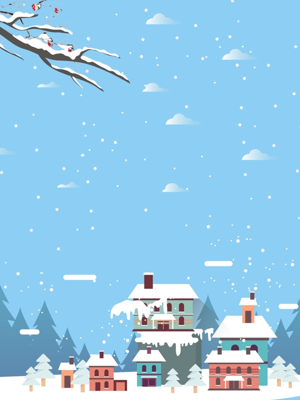 卡通冬季雪地背景素材