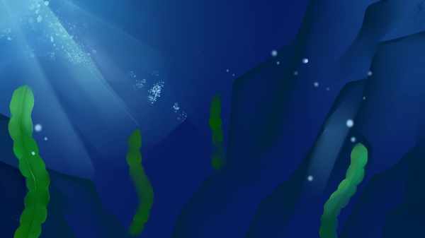 深海阳光绿色海藻背景