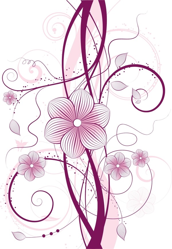 粉红色装饰花卉设计背景