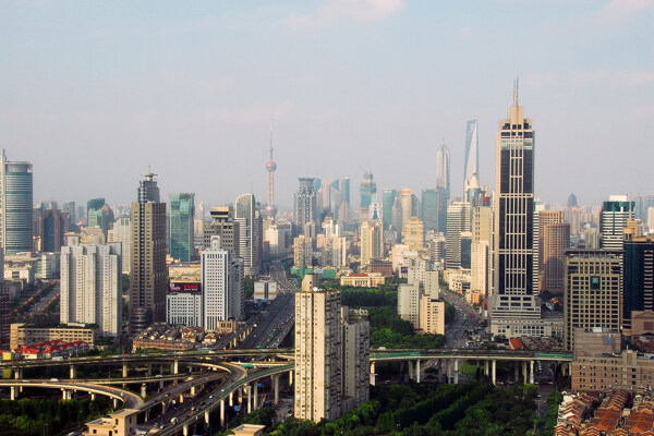 上海市中心鸟瞰图片