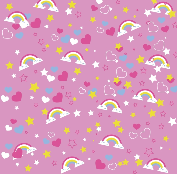 粉色儿童彩虹背景