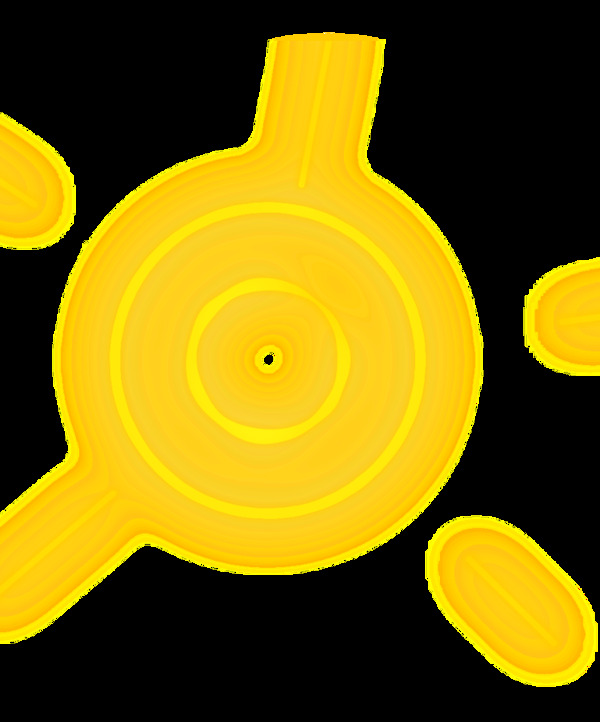 圆形黄色元素透明素材
