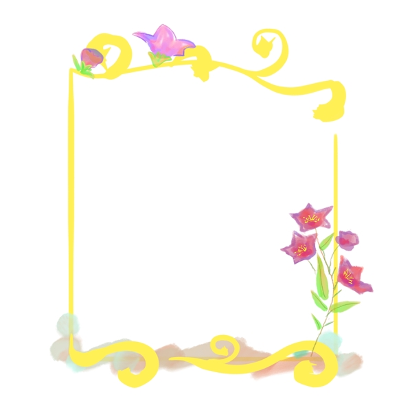 黄色的花朵边框插画