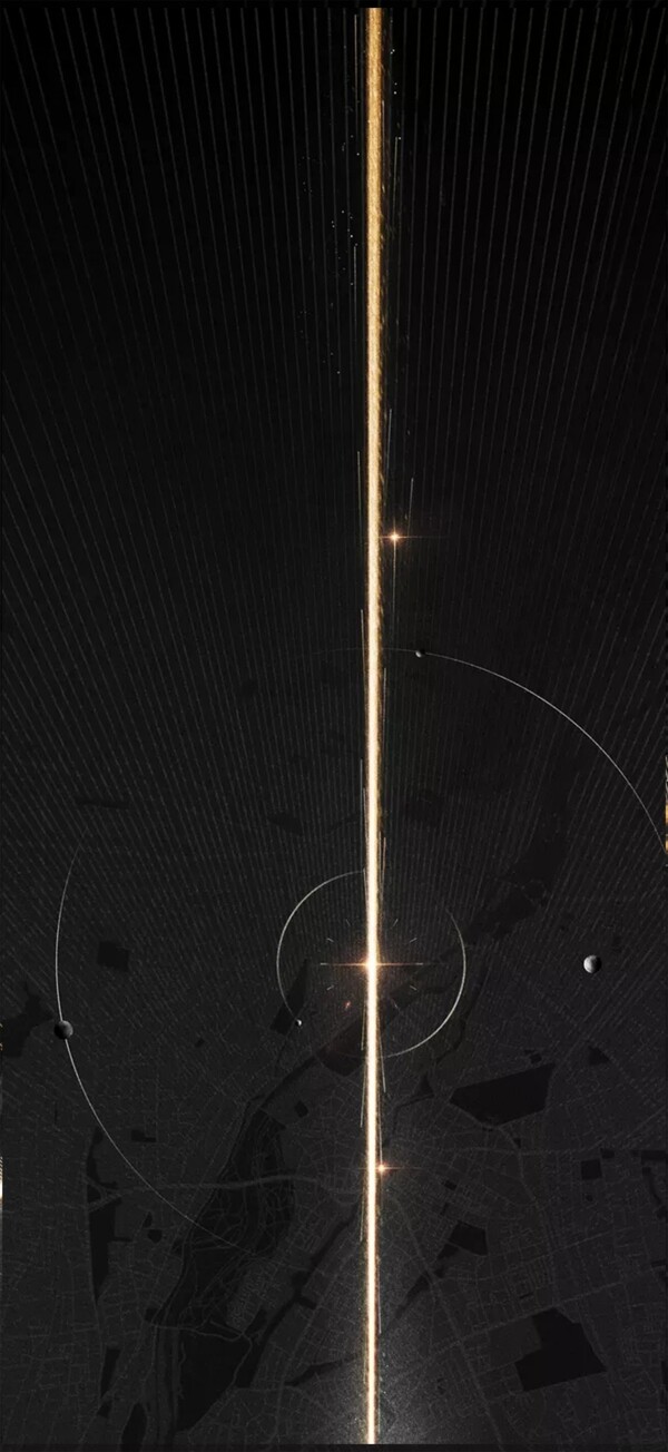 黑金城市光线布局放射卫星图
